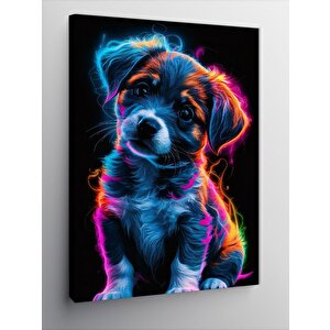Kanvas Tablo Renkli Yavru Köpek 100x140 cm