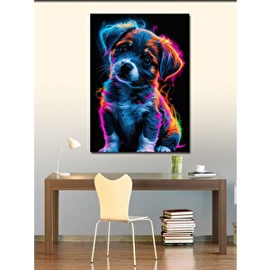 Kanvas Tablo Renkli Yavru Köpek 100x140 cm