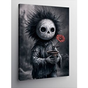 Kanvas Tablo Kukla Ve Kırmızı Çiçek 70x100 cm