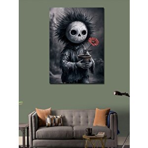 Kanvas Tablo Kukla Ve Kırmızı Çiçek 70x100 cm
