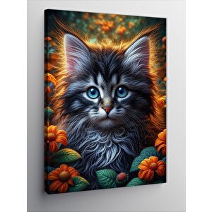 Kanvas Tablo Siyah Yavru Kedi 70x100 cm