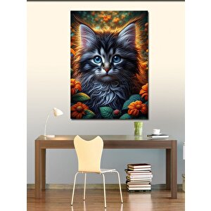 Kanvas Tablo Siyah Yavru Kedi 70x100 cm