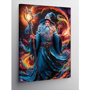 Kanvas Tablo Beyaz At Ve Çiçekçi Kadın 70x100 cm