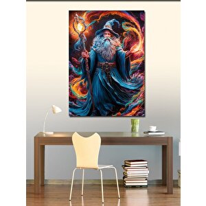 Kanvas Tablo Beyaz At Ve Çiçekçi Kadın 70x100 cm