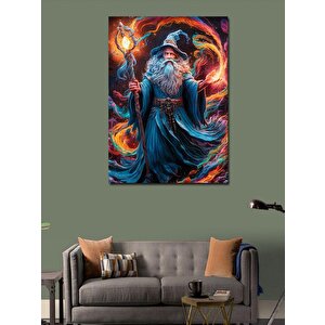 Kanvas Tablo Beyaz At Ve Çiçekçi Kadın 70x100 cm