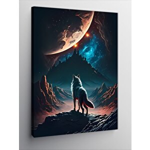 Kanvas Tablo Dolunay Ve Kurt 70x100 cm