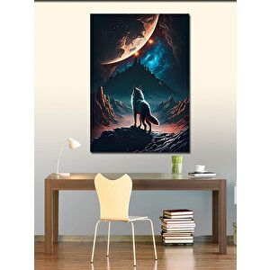 Kanvas Tablo Dolunay Ve Kurt 70x100 cm