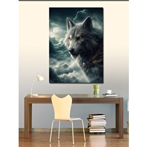 Kanvas Tablo Aslan Ve Yavru Kedi Süt İçerken 100x140 cm