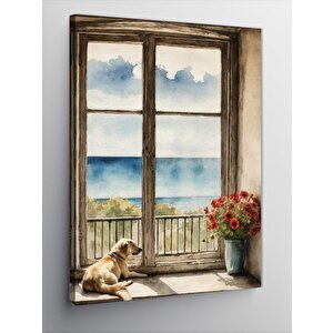 Kanvas Tablo Manzara Ve Köpek 70x100 cm