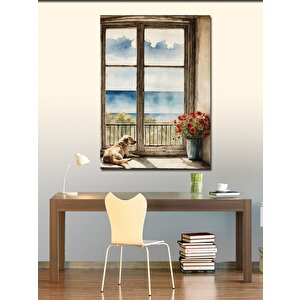 Kanvas Tablo Manzara Ve Köpek 70x100 cm