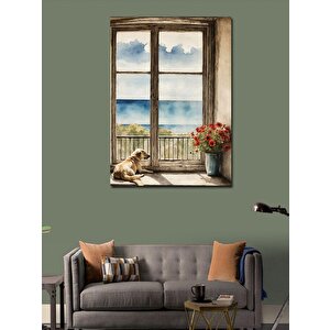 Kanvas Tablo Manzara Ve Köpek 70x100 cm