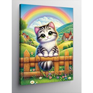 Kanvas Tablo Çitlerdeki Kedi