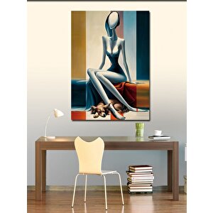 Kanvas Tablo Soyut İnsan Ve Kedi 100x140 cm