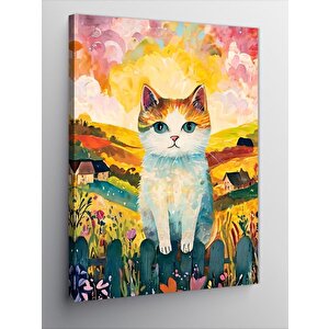 Kanvas Tablo Tarladaki Kedi