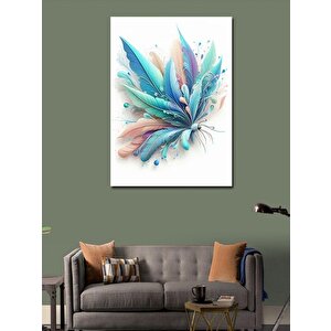 Kanvas Tablo Kuş Tüyü Kanatlı Kelebek 100x140 cm
