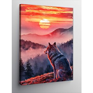 Kanvas Tablo Kurt Ve Gün Batımı 70x100 cm