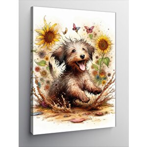 Kanvas Tablo Oyun Oynayan Köpek 70x100 cm