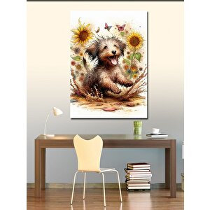 Kanvas Tablo Oyun Oynayan Köpek 70x100 cm