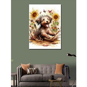 Kanvas Tablo Oyun Oynayan Köpek 70x100 cm