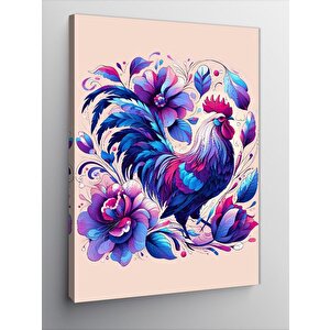 Kanvas Tablo Horoz Ve Çiçekler 70x100 cm