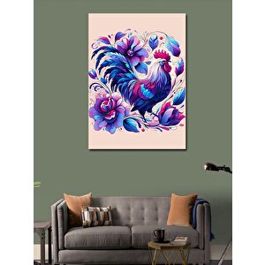 Kanvas Tablo Horoz Ve Çiçekler 100x140 cm