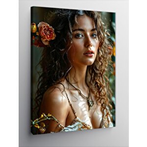 Kanvas Tablo Çiçek Ve Kadın 70x100 cm