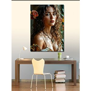 Kanvas Tablo Çiçek Ve Kadın 70x100 cm