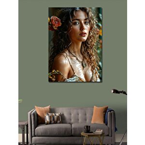 Kanvas Tablo Çiçek Ve Kadın 70x100 cm