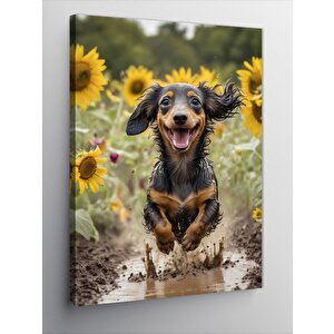 Kanvas Tablo Koşan Mutlu Köpek