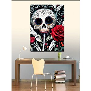 Kanvas Tablo İskelet Çiçek 100x140 cm