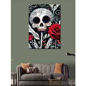 Kanvas Tablo İskelet Çiçek 100x140 cm