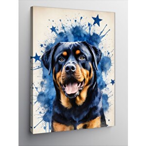 Kanvas Tablo Yıldızlı Fon Ve Köpek 100x140 cm