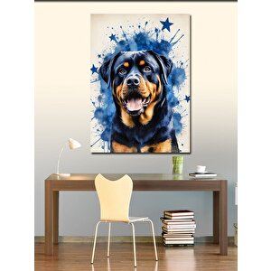 Kanvas Tablo Yıldızlı Fon Ve Köpek 100x140 cm