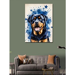 Kanvas Tablo Yıldızlı Fon Ve Köpek 100x140 cm