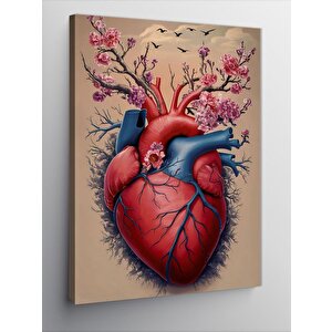 Kanvas Tablo Kalp Ve Çiçekler 70x100 cm