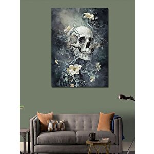 Kanvas Tablo Kuru Kafa Ve Çiçekler 100x140 cm