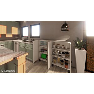 Dies Çok Amaçlı Mutfak Banyo Ayakkabılık Dolabı 140 Cm