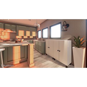 Dies Çok Amaçlı Mutfak Banyo Ayakkabılık Dolabı 140 Cm