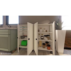 Dies Çok Amaçlı Mutfak Banyo Ayakkabılık Dolabı 140 Cm
