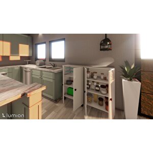 Dies Çok Amaçlı Mutfak Banyo Ayakkabılık Dolabı 140 Cm