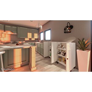 Dies Çok Amaçlı Mutfak Banyo Ayakkabılık Dolabı 140 Cm