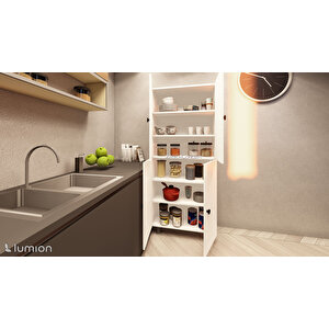 Natura Çok Amaçlı Mutfak Banyo Ayakkabılık Dolabı 60 Cm 6 Bölmeli