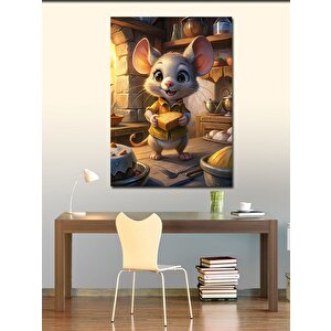 Kanvas Tablo Peynir Kaçıran Fare 100x140 cm