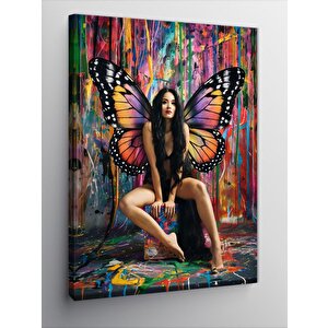 Kanvas Tablo Kelebek Kanatlı Kadın 70x100 cm