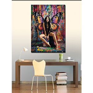 Kanvas Tablo Kelebek Kanatlı Kadın 70x100 cm