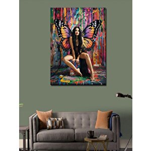 Kanvas Tablo Kelebek Kanatlı Kadın 70x100 cm