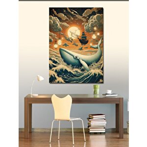 Kanvas Tablo Balina Ve Gemi 70x100 cm