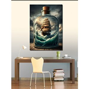 Kanvas Tablo Kavanozdaki Gemi 100x140 cm