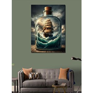 Kanvas Tablo Kavanozdaki Gemi 100x140 cm