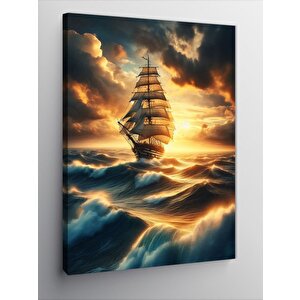 Kanvas Tablo Okyanustaki Gemi 100x140 cm